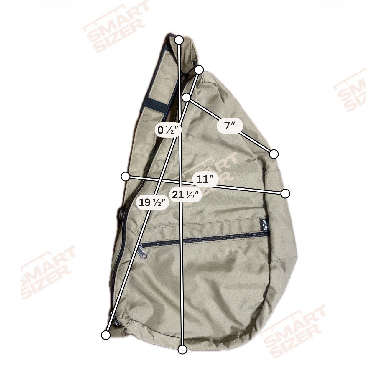 Ameribag 19" Classic Healthy Back Bag Ergonomic Crossbody Sling Beige New — image 7 of 7